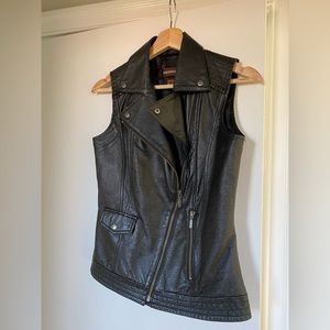 Black Genuine Leather Vest